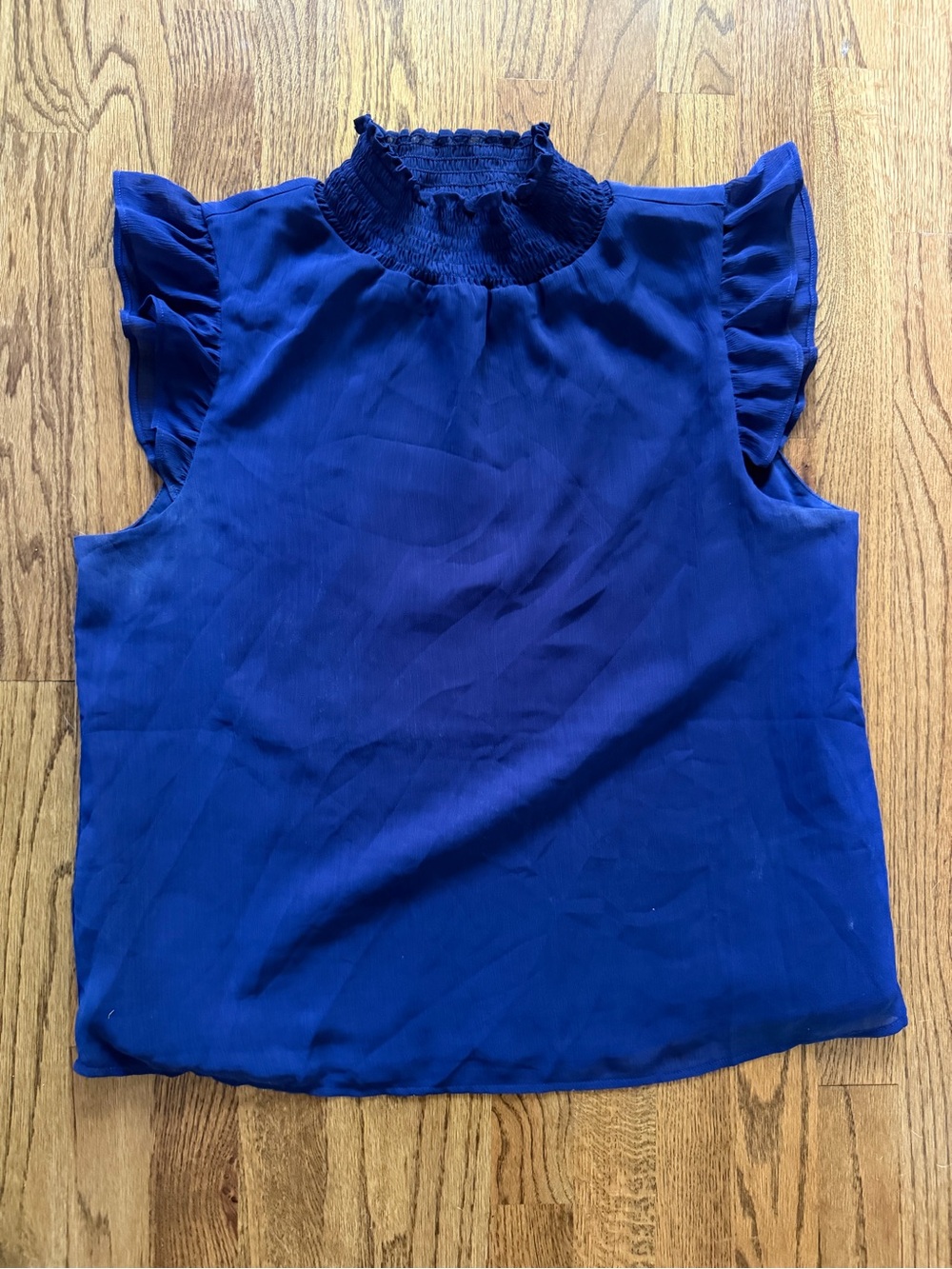 Banana Republic flutter sleeve navy blouse L